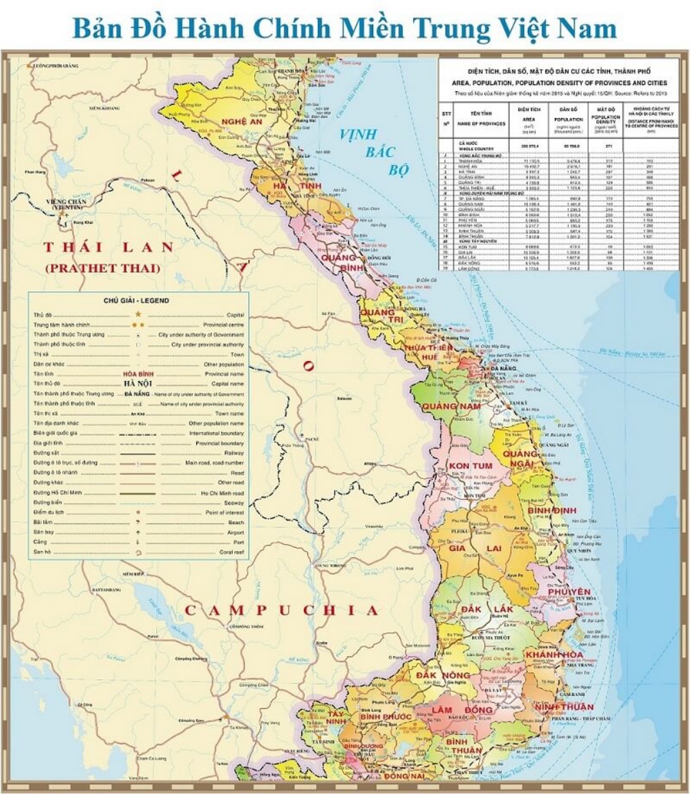 Bản đồ miền Trung Việt Nam