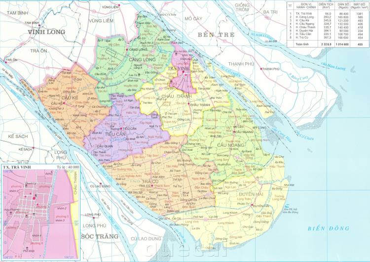 Bản đồ hành chính tỉnh Trà Vinh