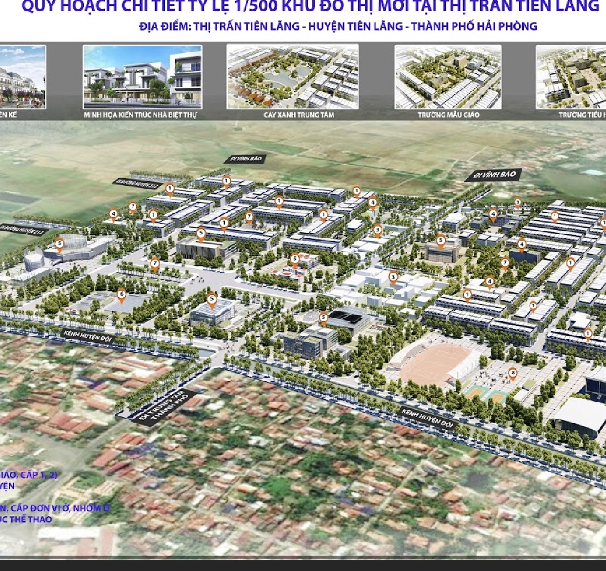 Phối cảnh Khu đô thị mới tại thị trấn Tiên Lãng, huyện Tiên Lãng