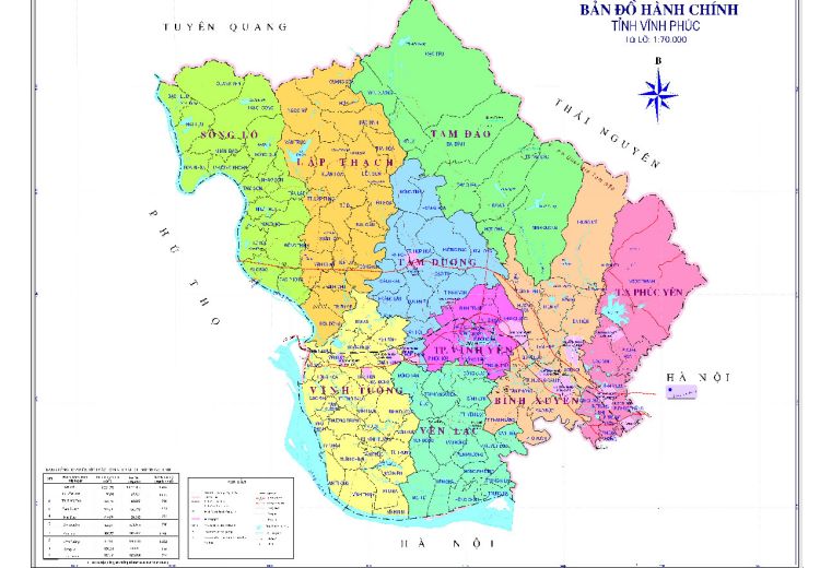 Bản đồ hành chính Vĩnh Phúc