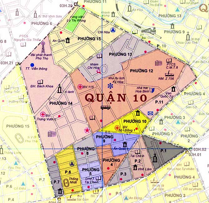 Bản đồ hành chính Quận 10 hiện nay