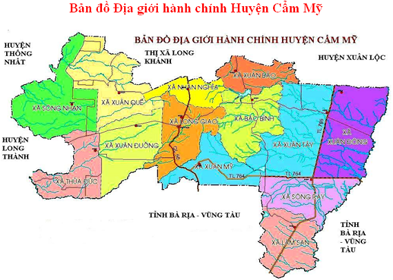 Bản đồ địa giới hành chính Huyện Cẩm Mỹ