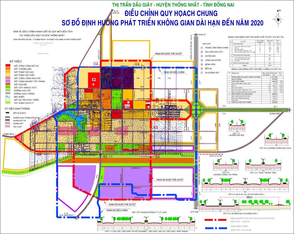 Điều chỉnh quy hoạch thị trấn Dầu Giây, huyện Thống Nhất