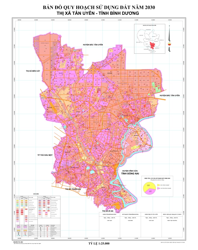 Bản đồ quy hoạch sử dụng đất Tân Uyên đến năm 2030 khổ lớn