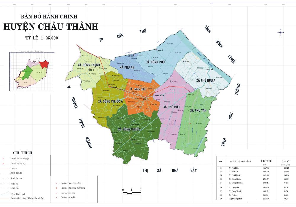 Bản đồ hành chính huyện Châu Thành