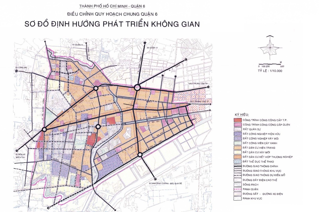 Bản đồ định hướng không gian phát triển Quận 6