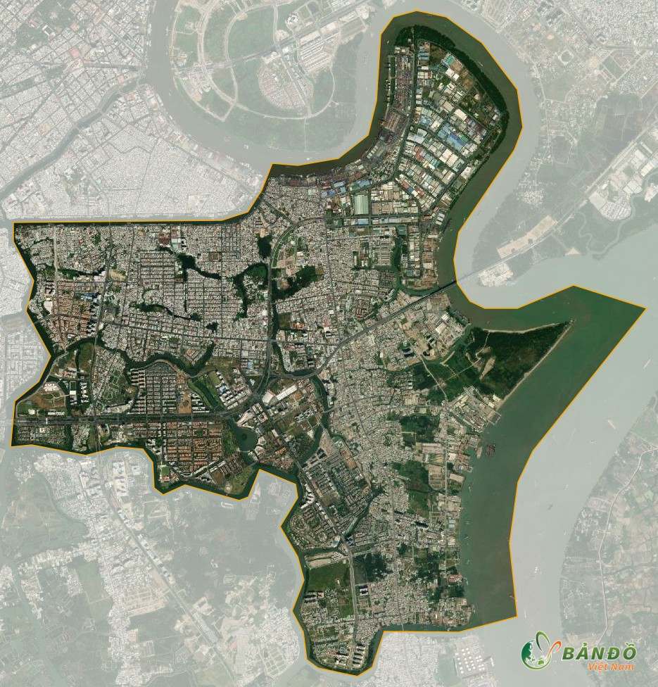 Bản đồ Quận 7 ở vệ tinh