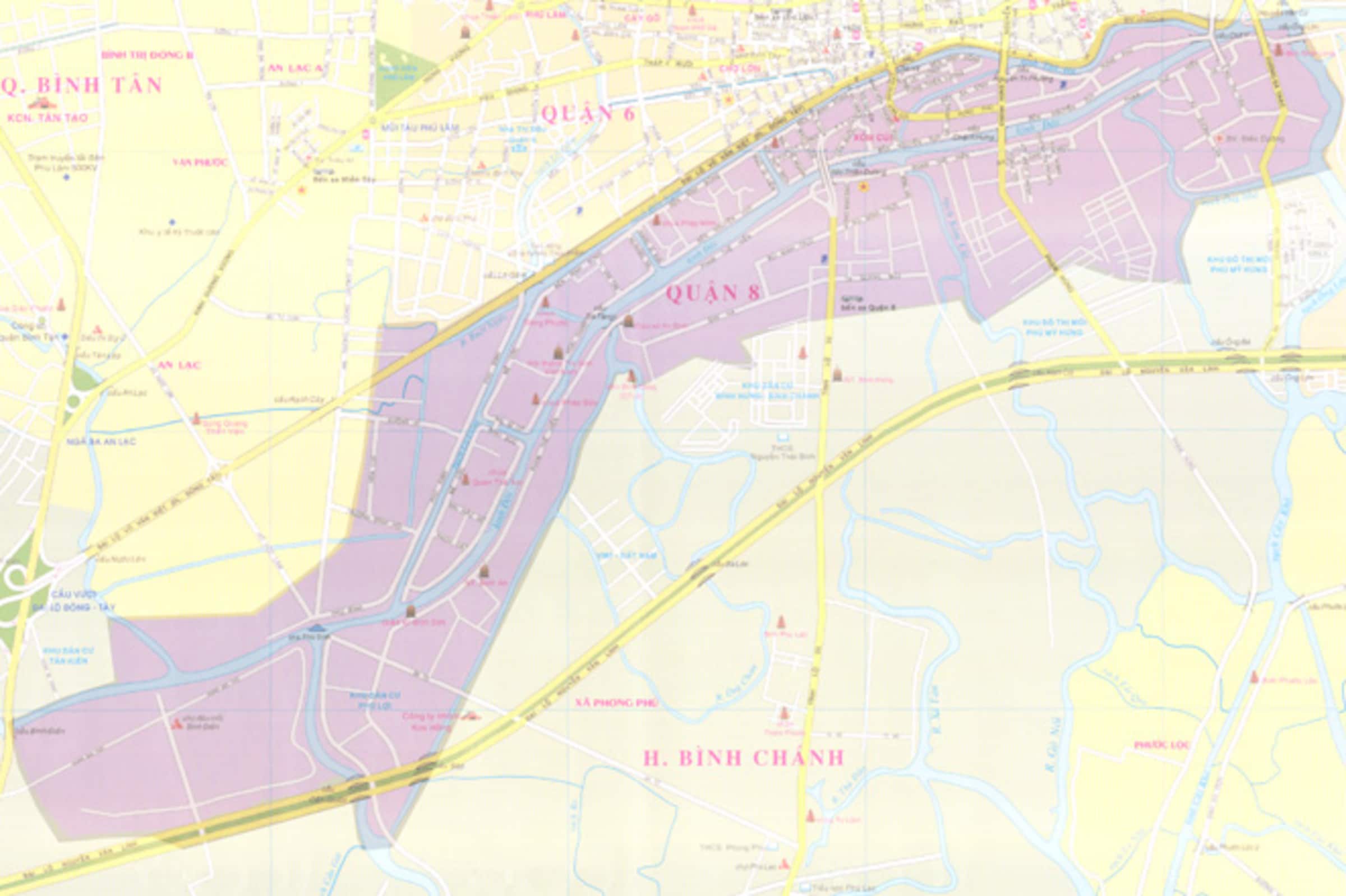 Bản đồ hành chính Quận 8 năm 2022
