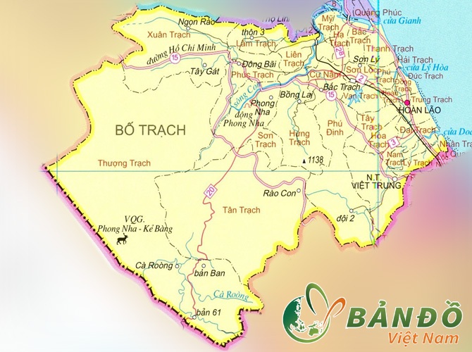 Bản đồ các xã tại huyện Bố Trạch