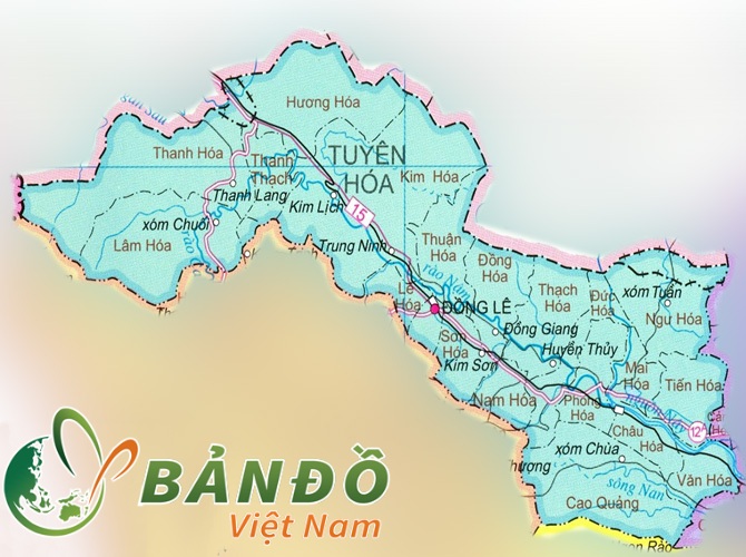Bản đồ các xã tại huyện Tuyên Hóa