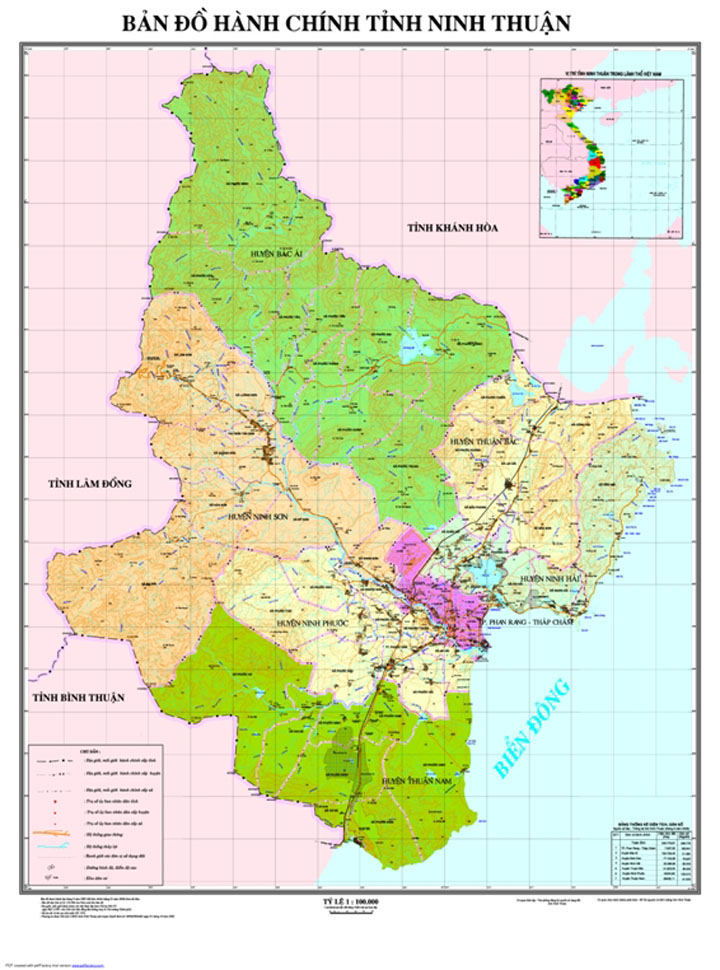Bản đồ hành chính tỉnh Ninh Thuận