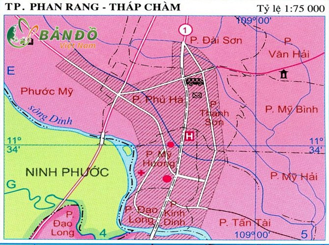 Bản đồ các phường và xã tại TP Phan Rang – Tháp Chàm