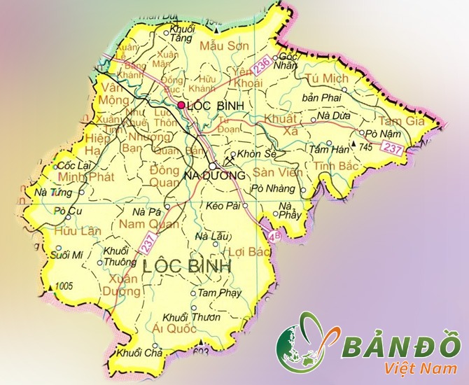 Bản đồ hành chính huyện Lộc Bình