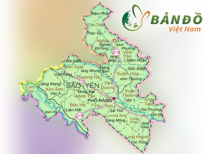 Bản đồ hành chính huyện Bảo Yên