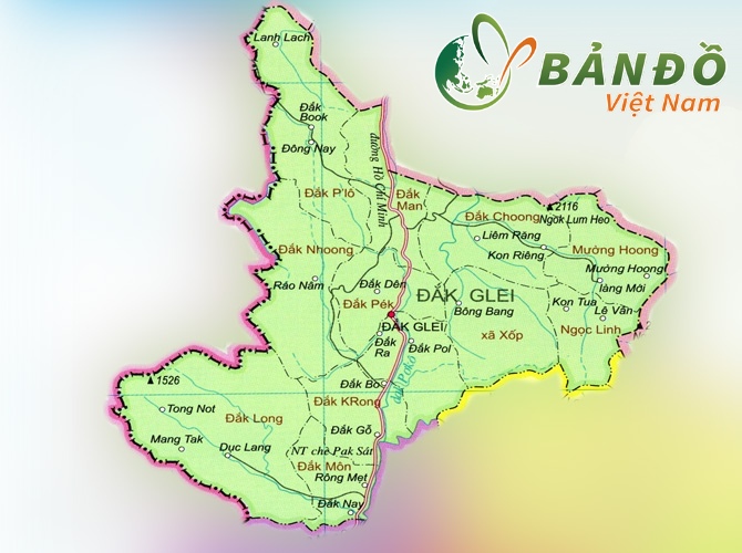 Bản đồ hành chính huyện Đắk Glei