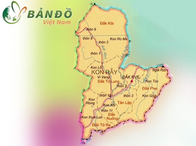 Bản đồ hành chính huyện Kon Rẫy