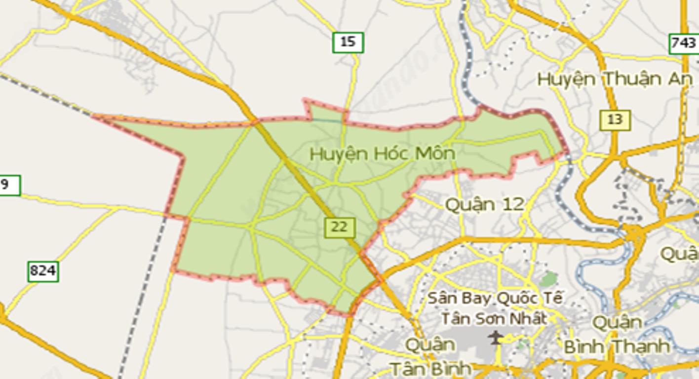 Ranh giới của huyện Hóc Môn