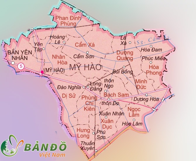 Bản đồ hành chính thị xã Mỹ Hào