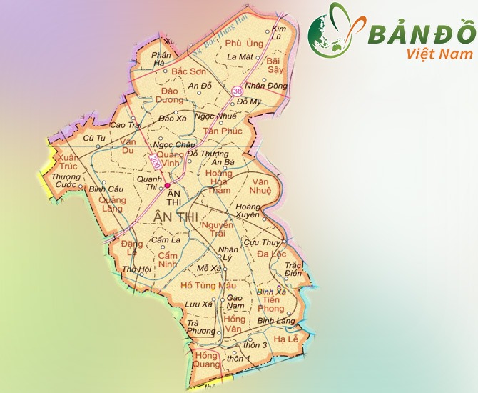 Bản đồ hành chính huyện Ân Thi