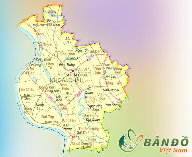 Bản đồ hành chính huyện Khoái Châu