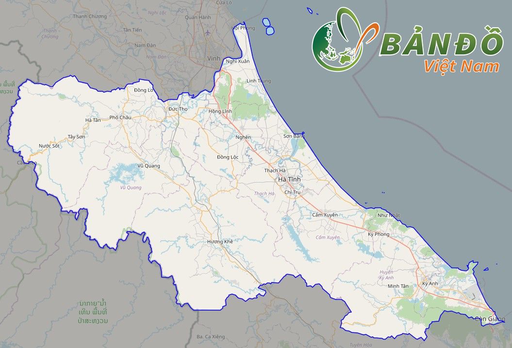 Bản đồ Tỉnh Hà Tĩnh trên nền Open Street Map