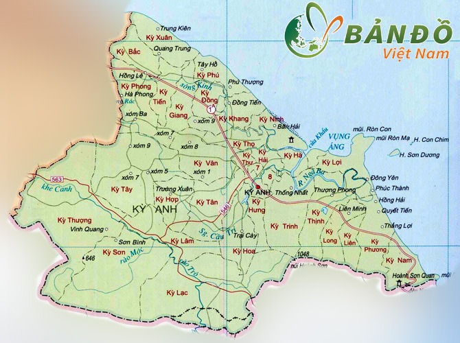 Bản đồ hành chính thị xã Kỳ Anh