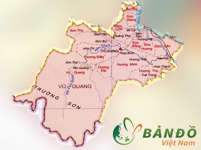 Bản đồ hành chính huyện Vũ Quang
