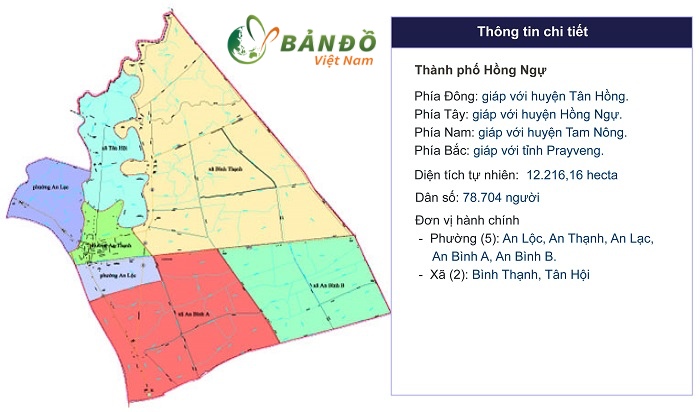 Bản đồ hành chính Huyện Hồng Ngự