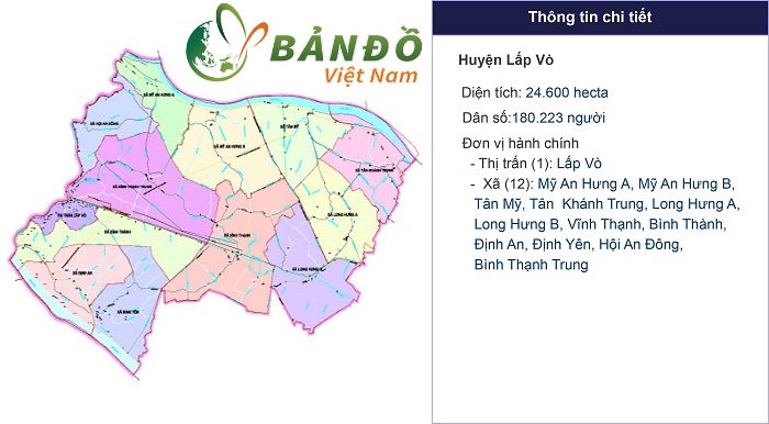 Bản đồ hành chính Huyện Lấp Vò