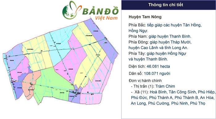 Bản đồ hành chính Huyện Tam Nông