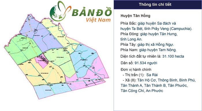 Bản đồ hành chính Huyện Tân Hồng
