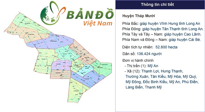 Bản đồ hành chính Huyện Tháp Mười