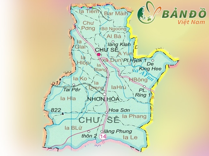 Bản đồ hành chính huyện Chư Sê