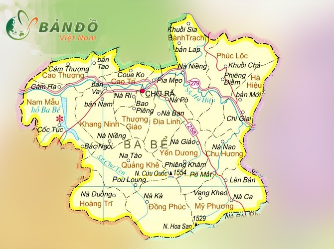 Bản đồ hành chính huyện Ba Bể