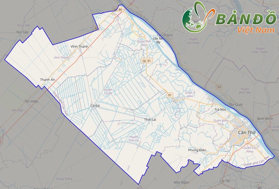 Bản đồ Thành phố Cần Thơ trên nền tảng Open Street Map