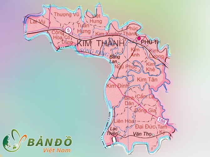 Bản đồ hành chính huyện Kim Thành
