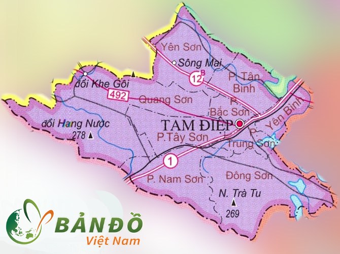 Bản đồ hành chính thành phố Tam Điệp