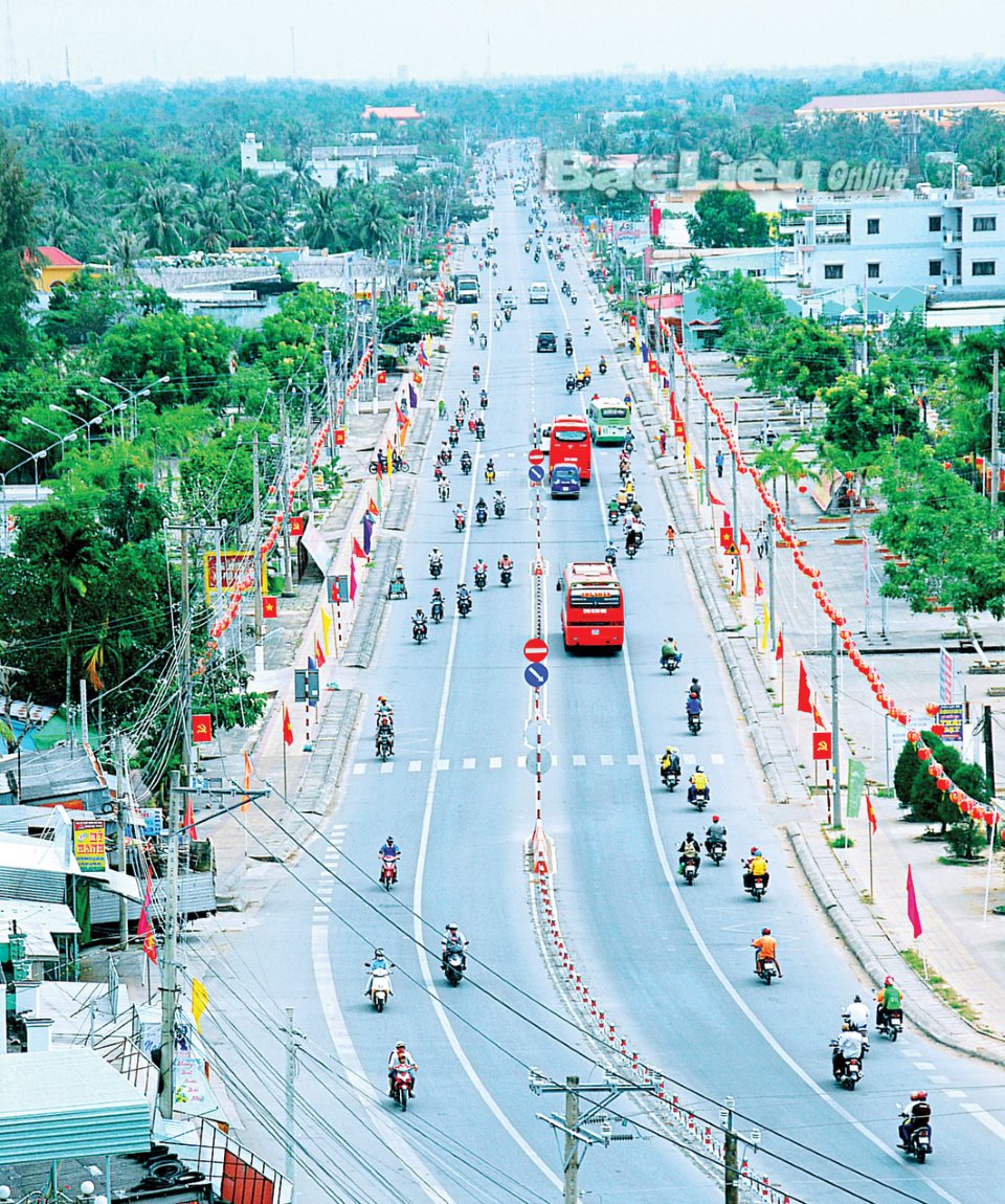 Một góc trung tâm thị trấn Hòa Bình