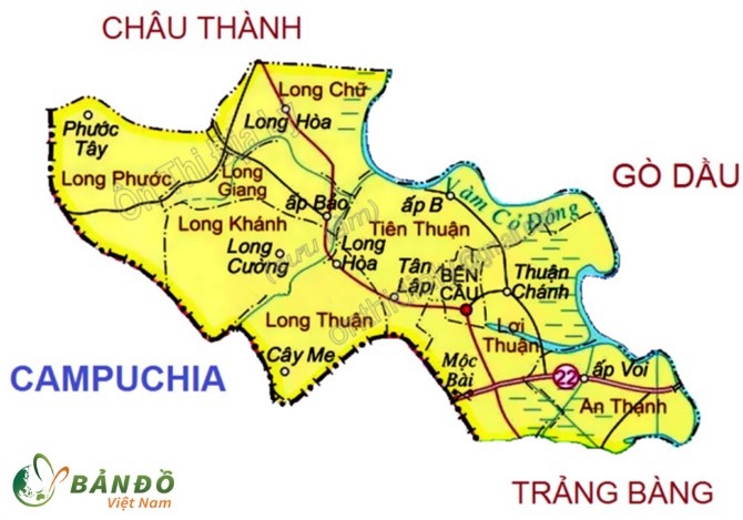 Bản đồ hành chính Huyện Bến Cầu