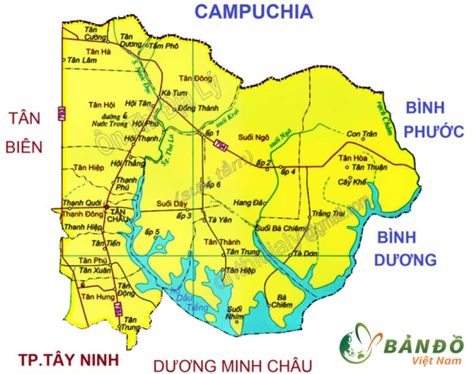Bản đồ hành chính Huyện Tân Châu