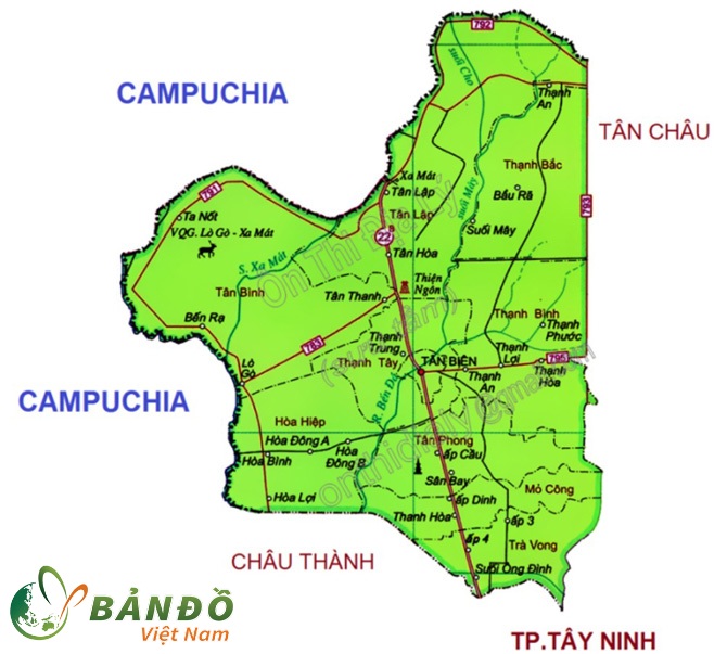 Bản đồ hành chính Huyện Tân Biên