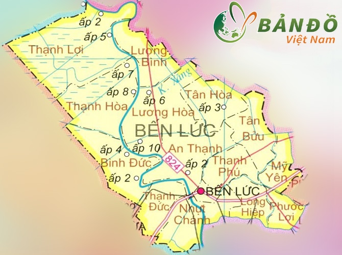 Bản đồ hành chính huyện Bến Lức