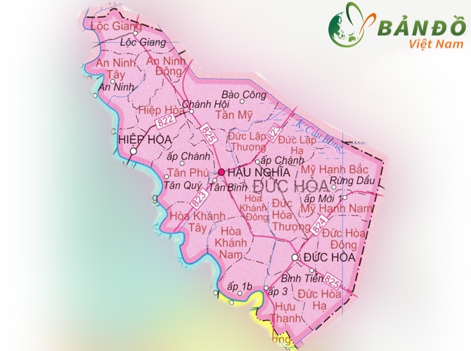Bản đồ hành chính huyện Đức Hòa