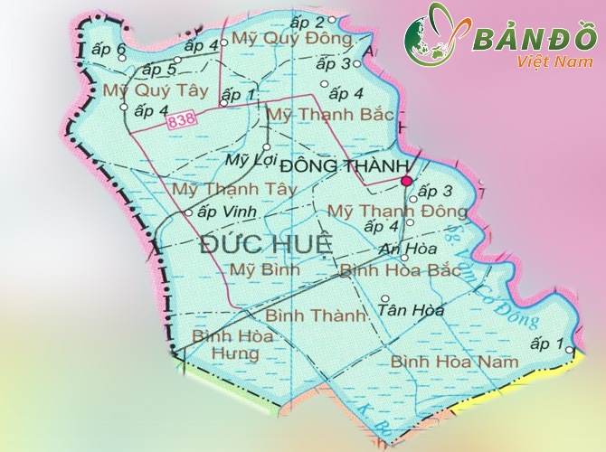Bản đồ hành chính huyện Đức Huệ