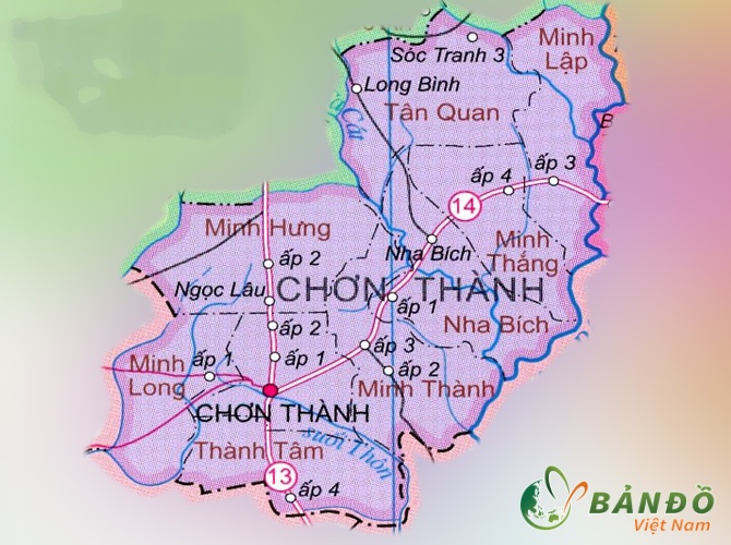 Bản đồ hành chính Huyện Chơn Thành