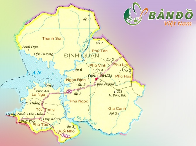 Bản đồ hành chính huyện Định Quán