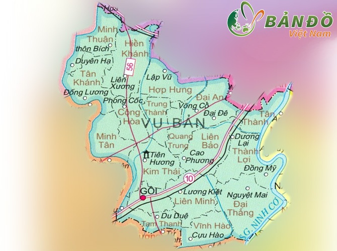 Bản đồ hành chính huyện Vụ Bản