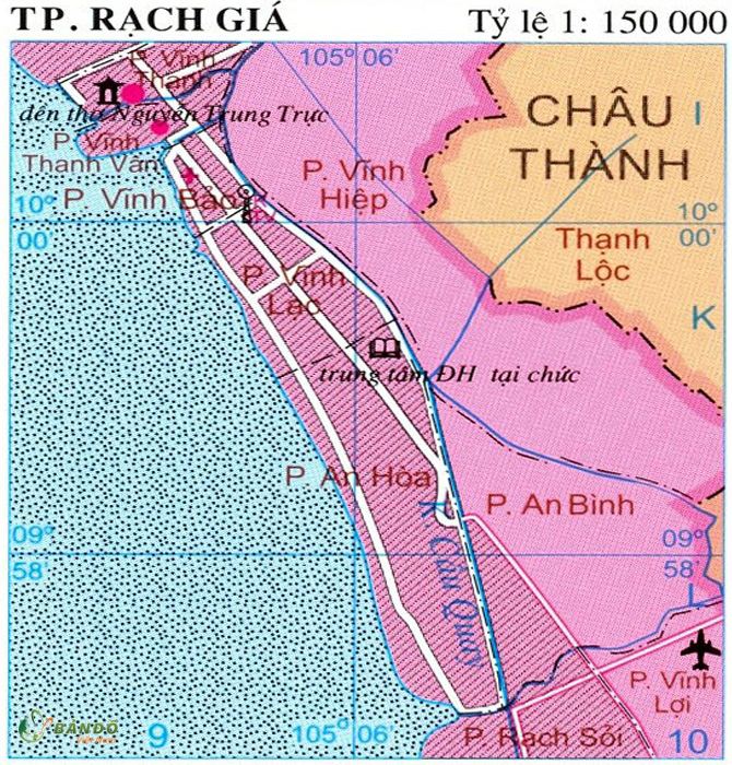 Bản đồ hành chính thành phố Rạch Giá