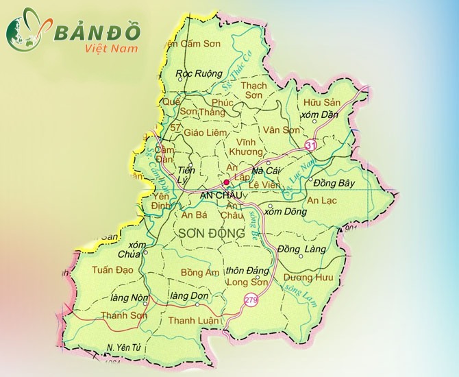 Bản đồ hành chính huyện Sơn Động