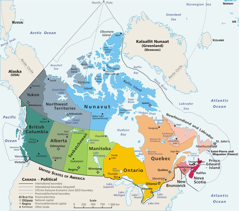 Canada - quốc gia có tổng diện tích lớn thứ hai thế giới.